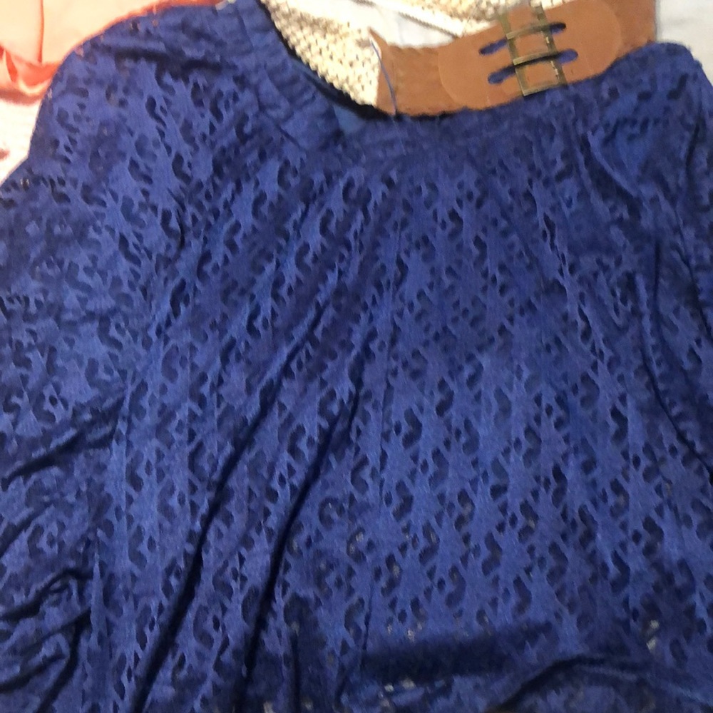 It’s a super pretty long Lacey Navy blue skirt